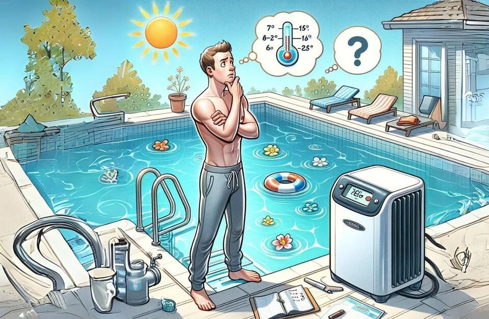guy figuring out what size pool heater