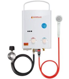 gas hot water heater camping