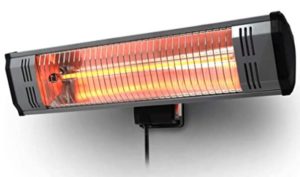 black steel wall mounted infrared patio heater